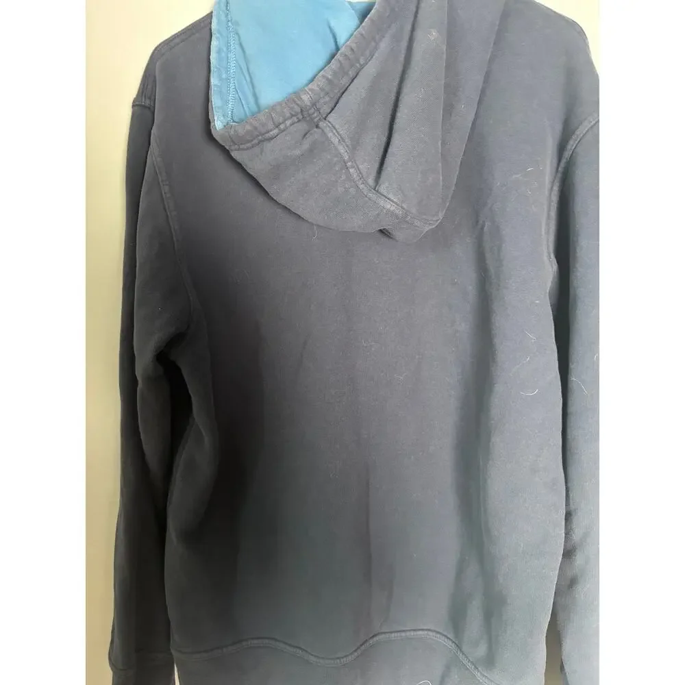 The North Face Logo Pullover Hoodie Navy Blue Size L